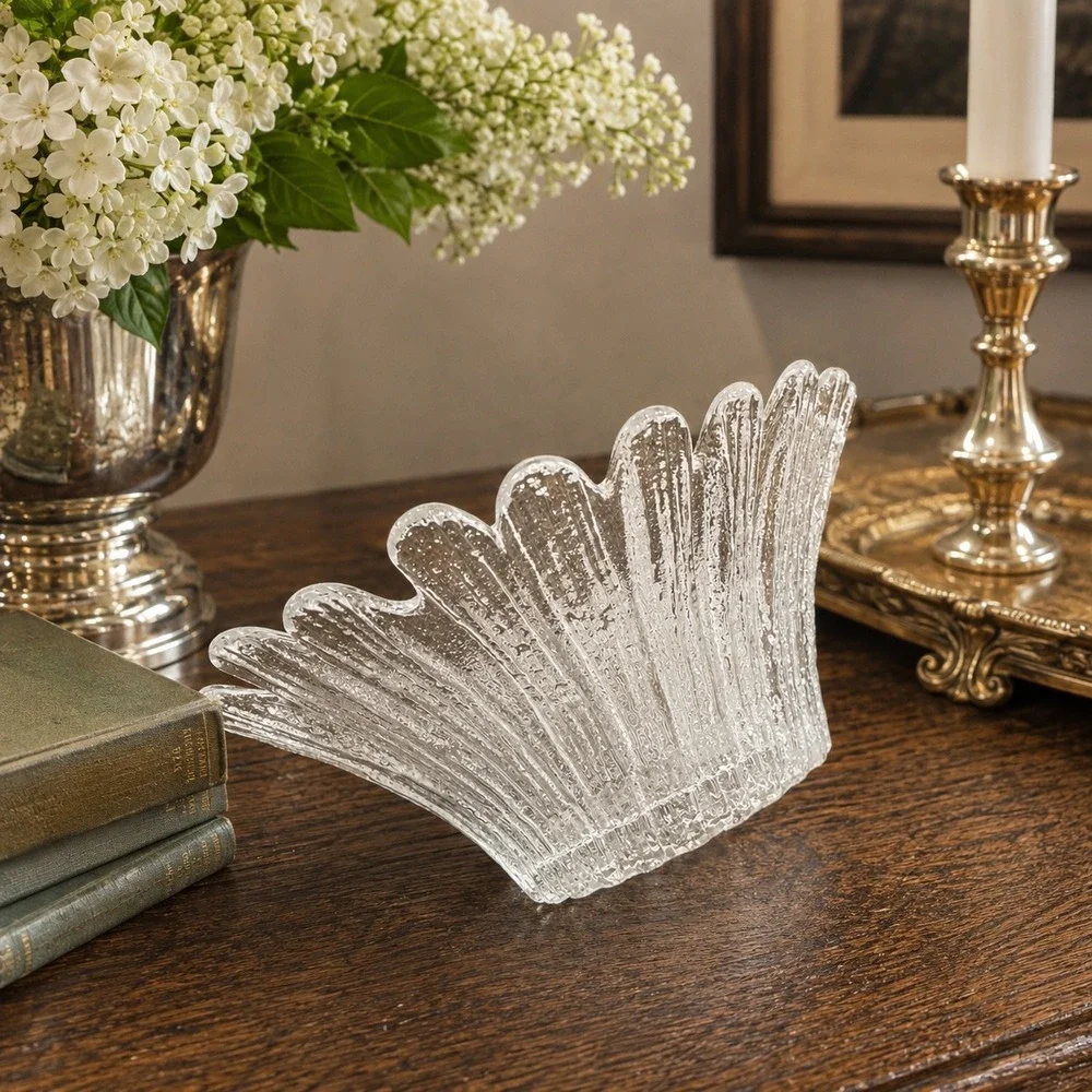 Blenko 847S Clear Daisy Bowl 26 Petal 7